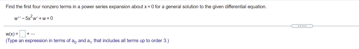 Find the rst four nonzero terms in a power series