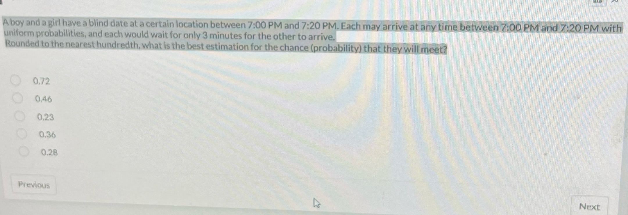 A boy and a girl have a blind date at a certain