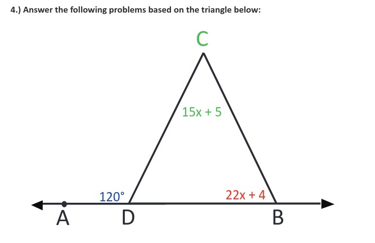 4.) Answer the following problems based on the
