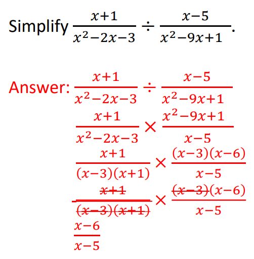 I can't see how x^2-9x+1 expands to (x-3)(x-6). I