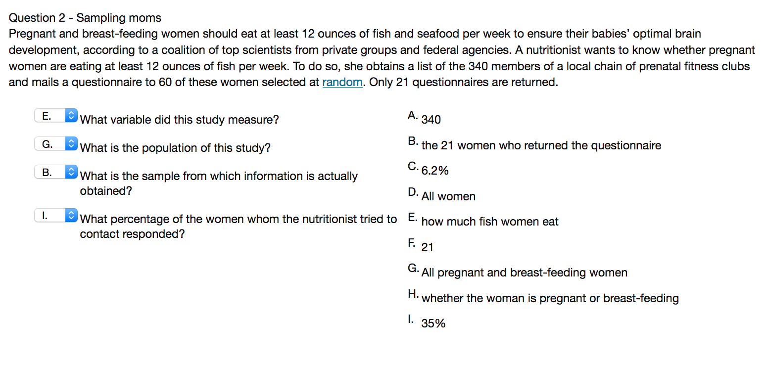 Question 2 - Sampling moms Pregnant and