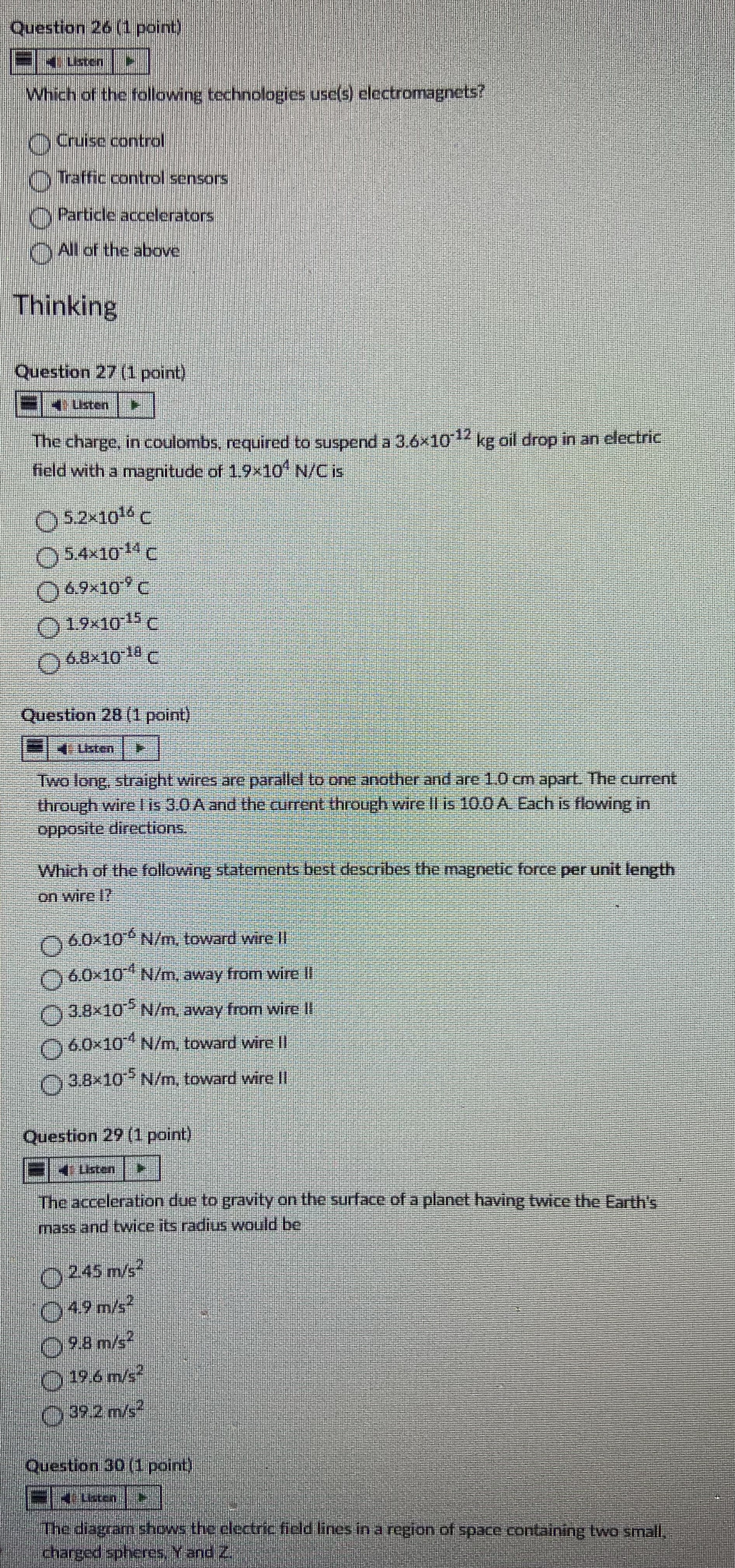 Question 26 (1 point) Usten Which of the