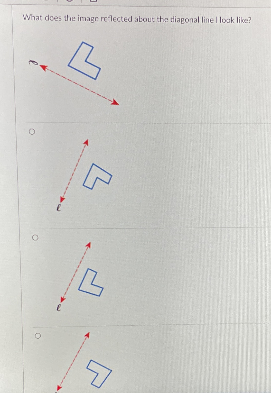 What does the image reflected about the diagonal