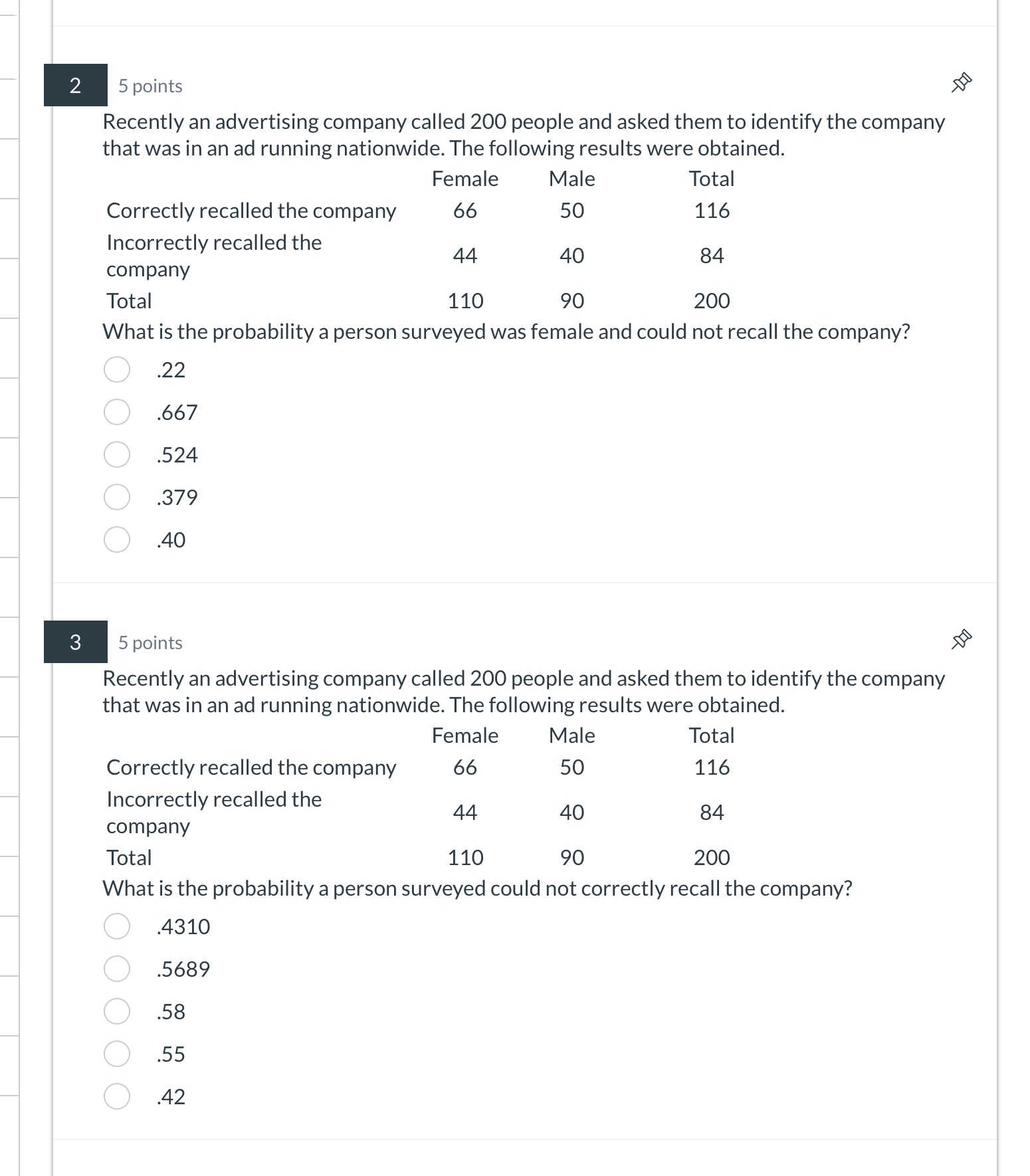 5 points g Recently an advertising company called