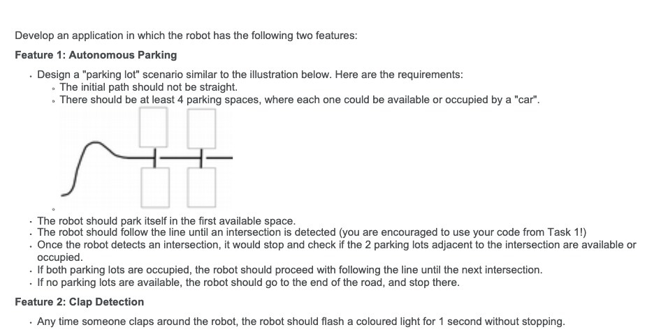 Develop an application in which the robot has the