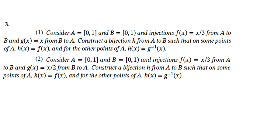 How do I show this? 3. (1) Consider A = [0, 1]