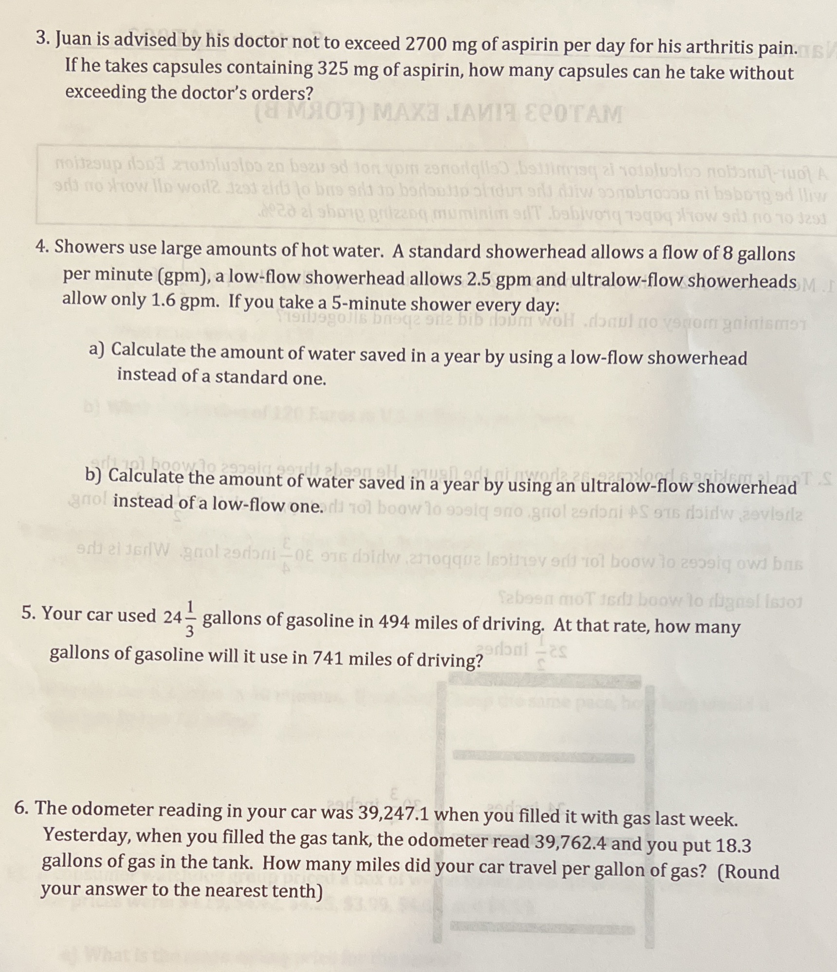 3. Juan is advised by his doctor not to exceed
