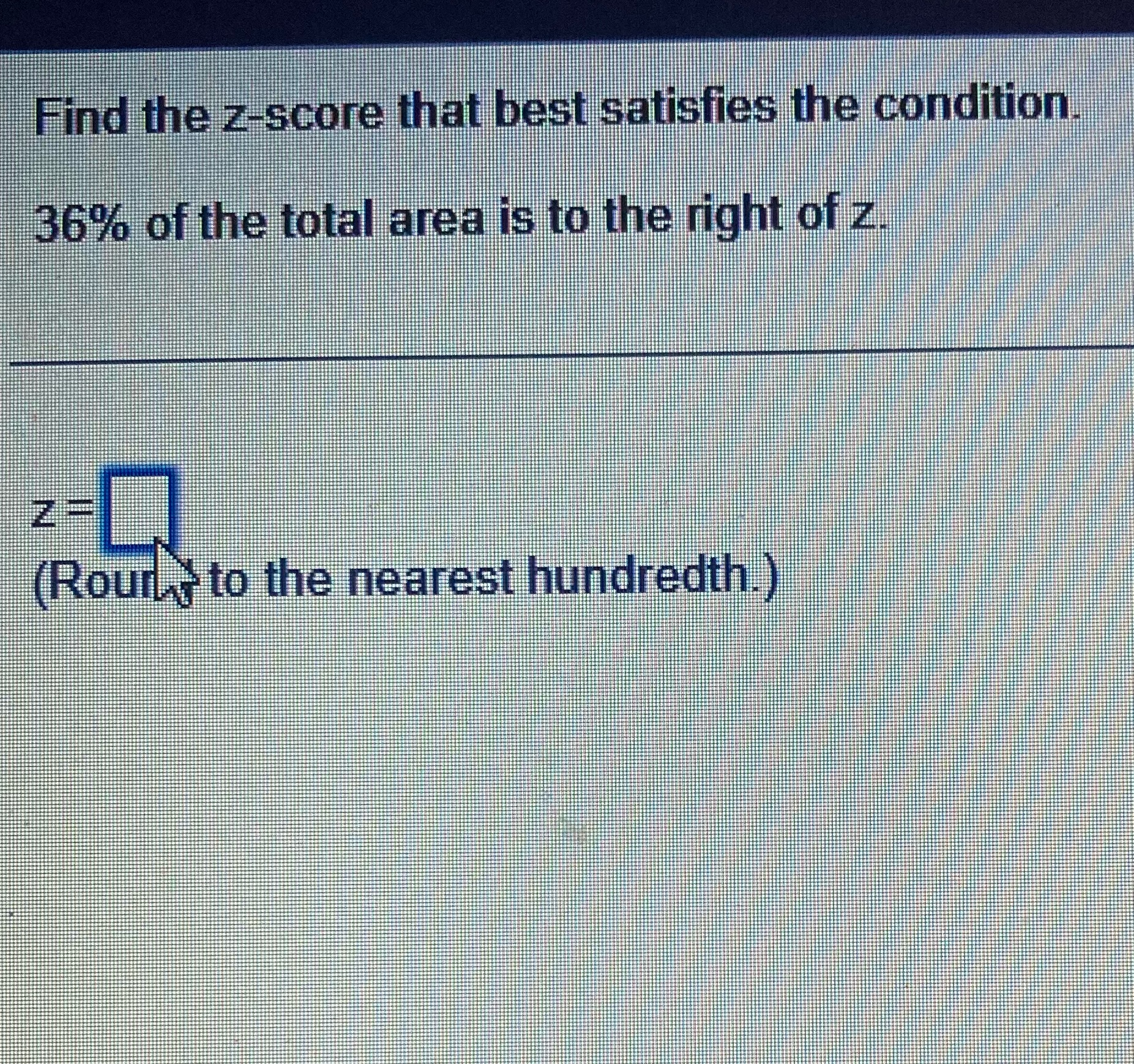 Find the z-score that best satisfies the