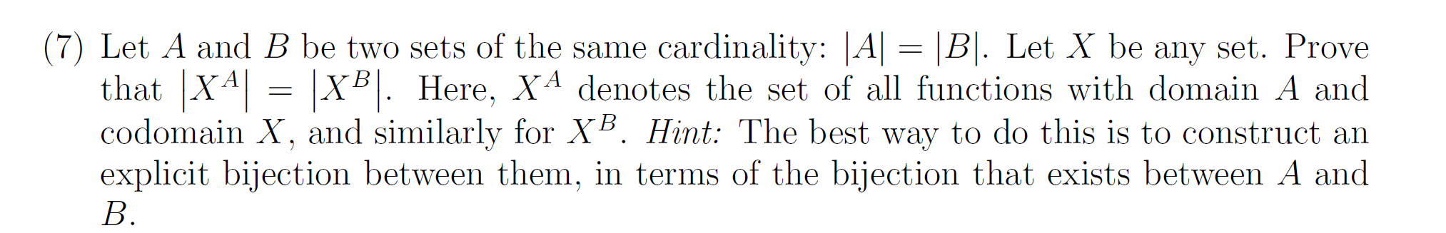 Please see the questions (7) Let A and B be two