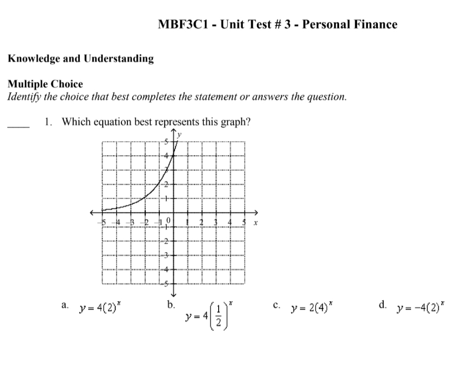 Need someone's help! Its grade 11 college math.