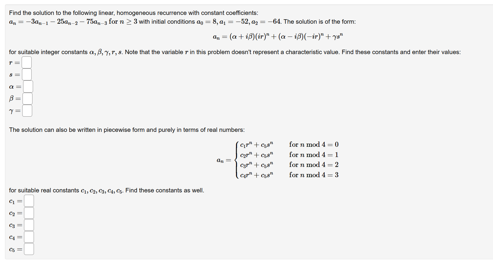 Please make sure the answers are clear and in