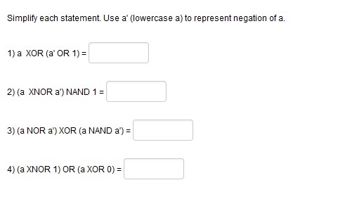 Simplify each statement. Use a' (lowercase