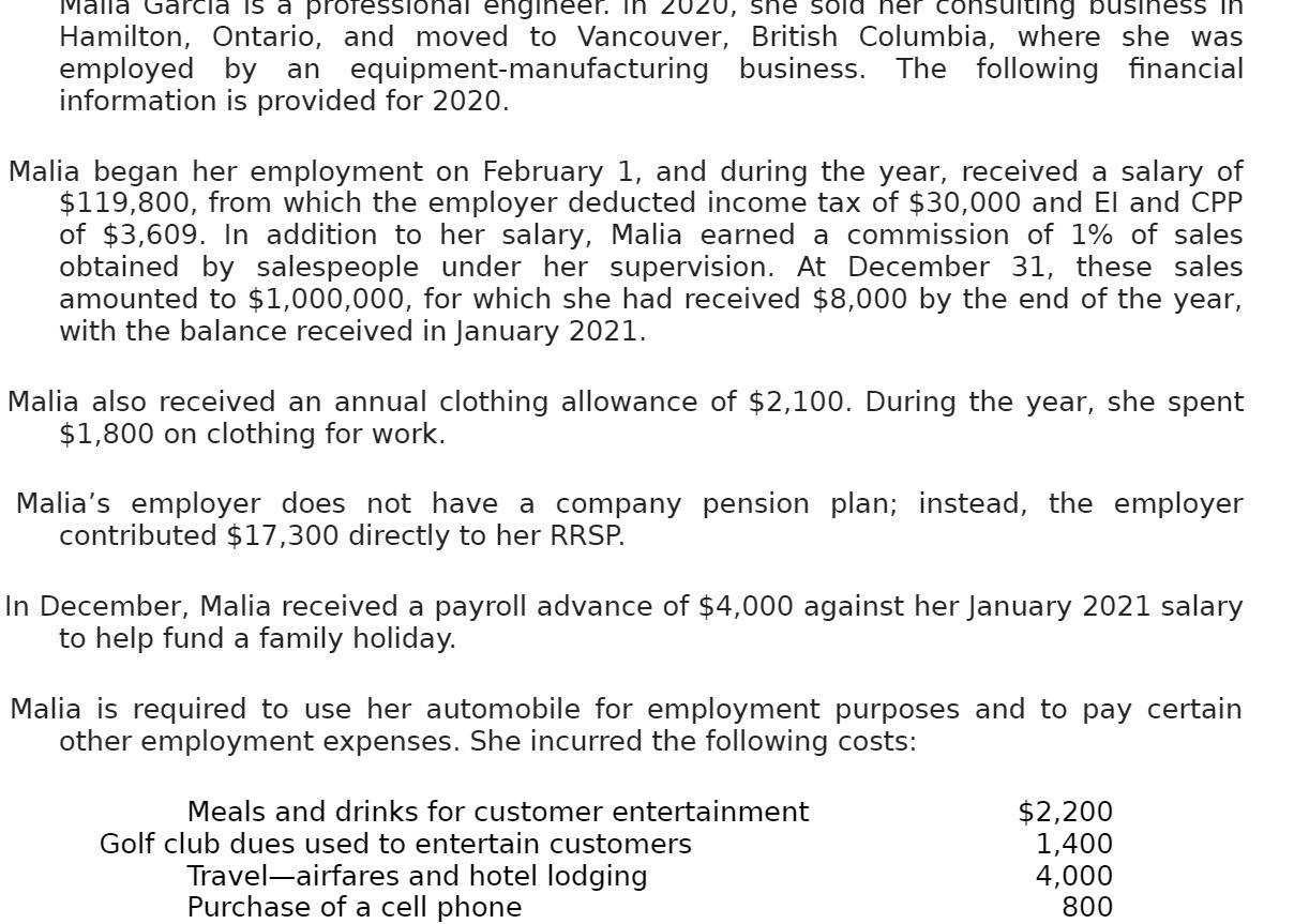 Malla Garcia is a professional engineer. In 2020,