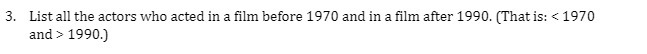 3. List all the actors who acted in a film before