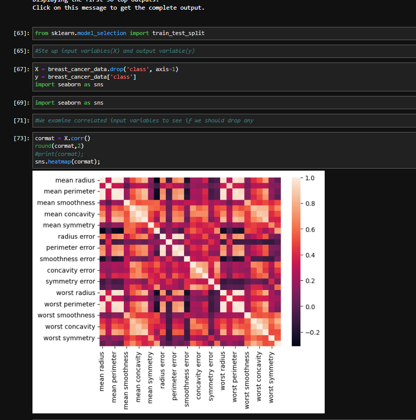 Click on this message to get the complete output.