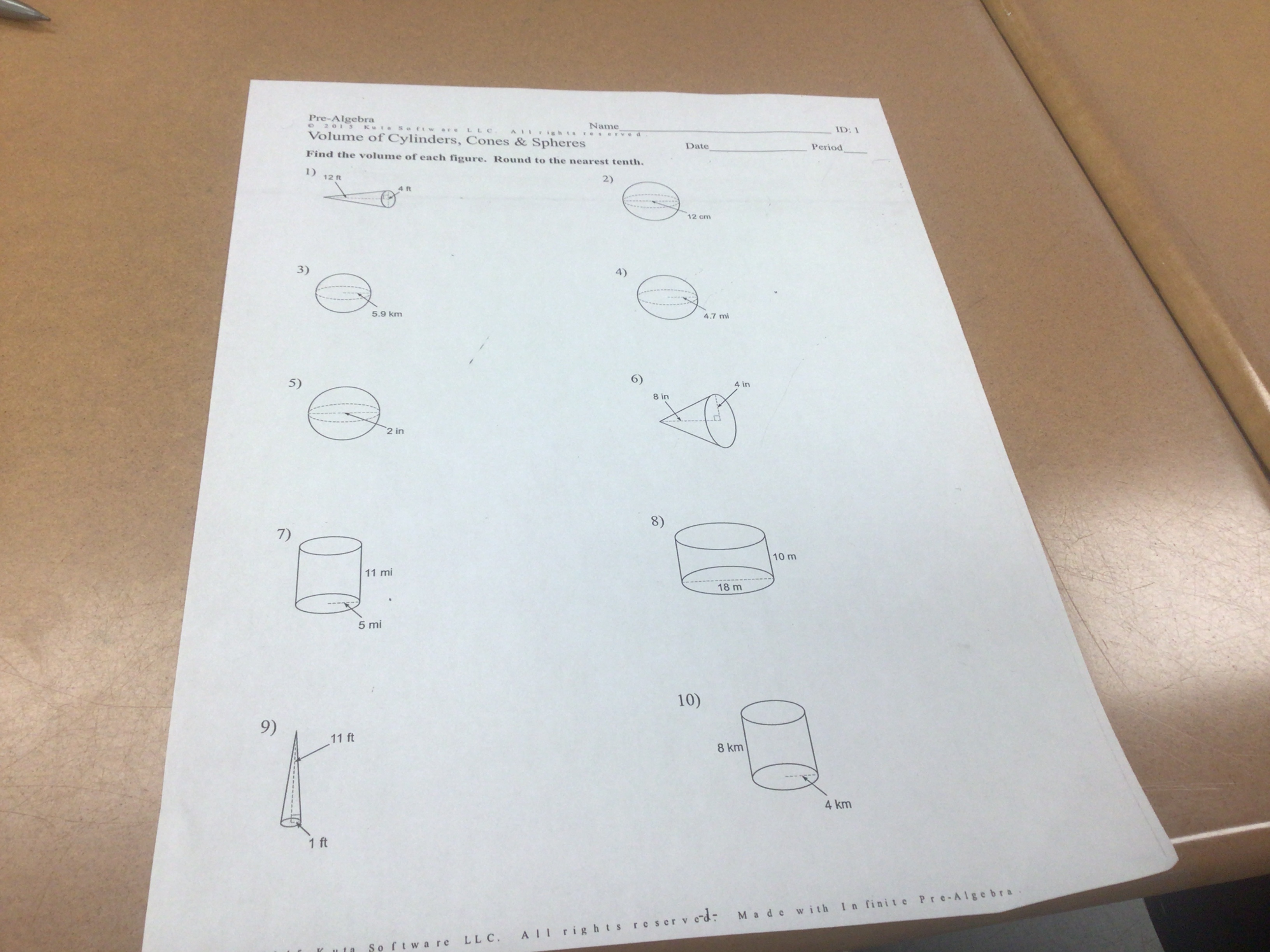 Pre-Algebra kuta Software LLC. All rights
