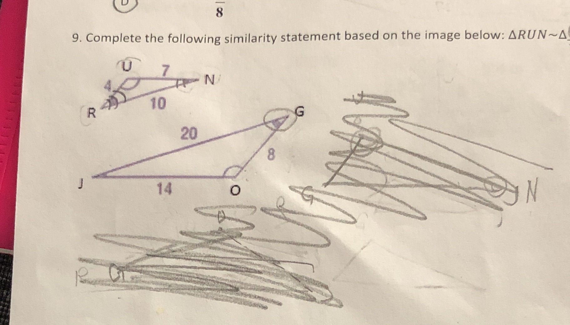 How do the letters go in order 8 9. Complete the