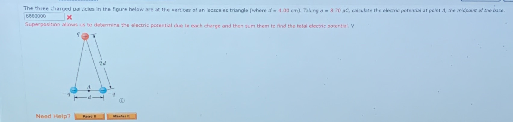 The three charged particles in the figure below
