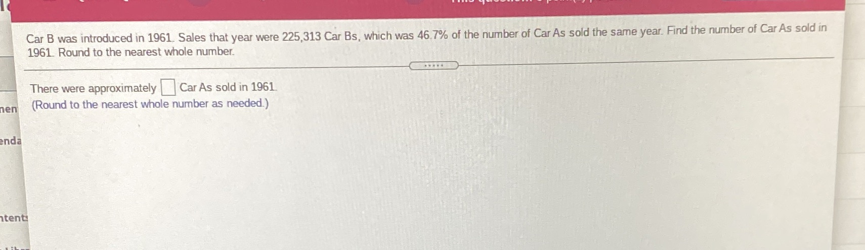 Car B was introduced in 1961. Sales that year