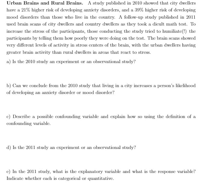 Urban Brains and Rural Brains. A study published