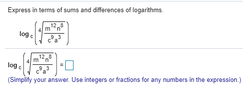 Express in terms of sums and differences of