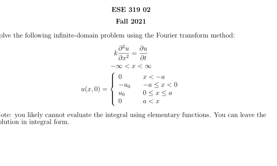 ESE 319 02 Fall 2021 olve the following