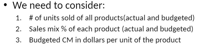 . We need to consider: 1. # of units sold of all