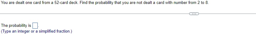 You are dealt one card from a ELIcard deck. Find