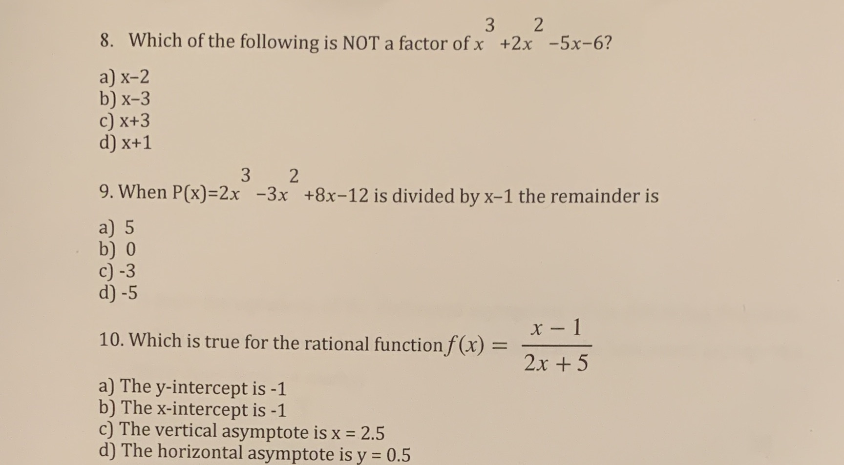 3 2 8. Which of the following is NOT a factor of
