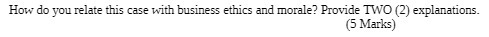How do you relate this case with business ethics