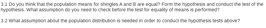 3.1 Do you think that the population means for