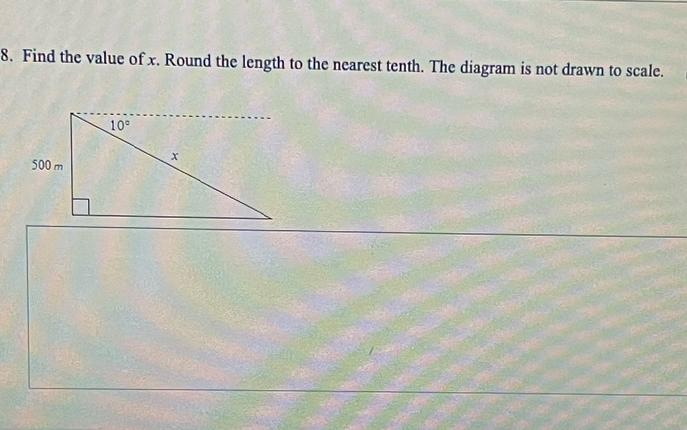8. Find the value of x. Round the length to the