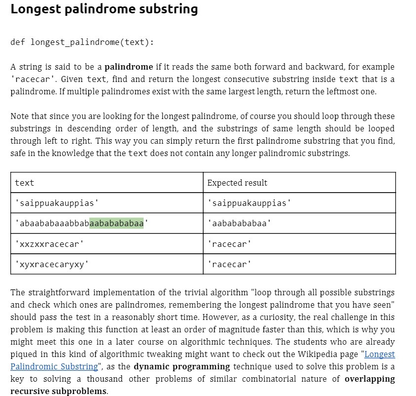 Longest palindrome substring def