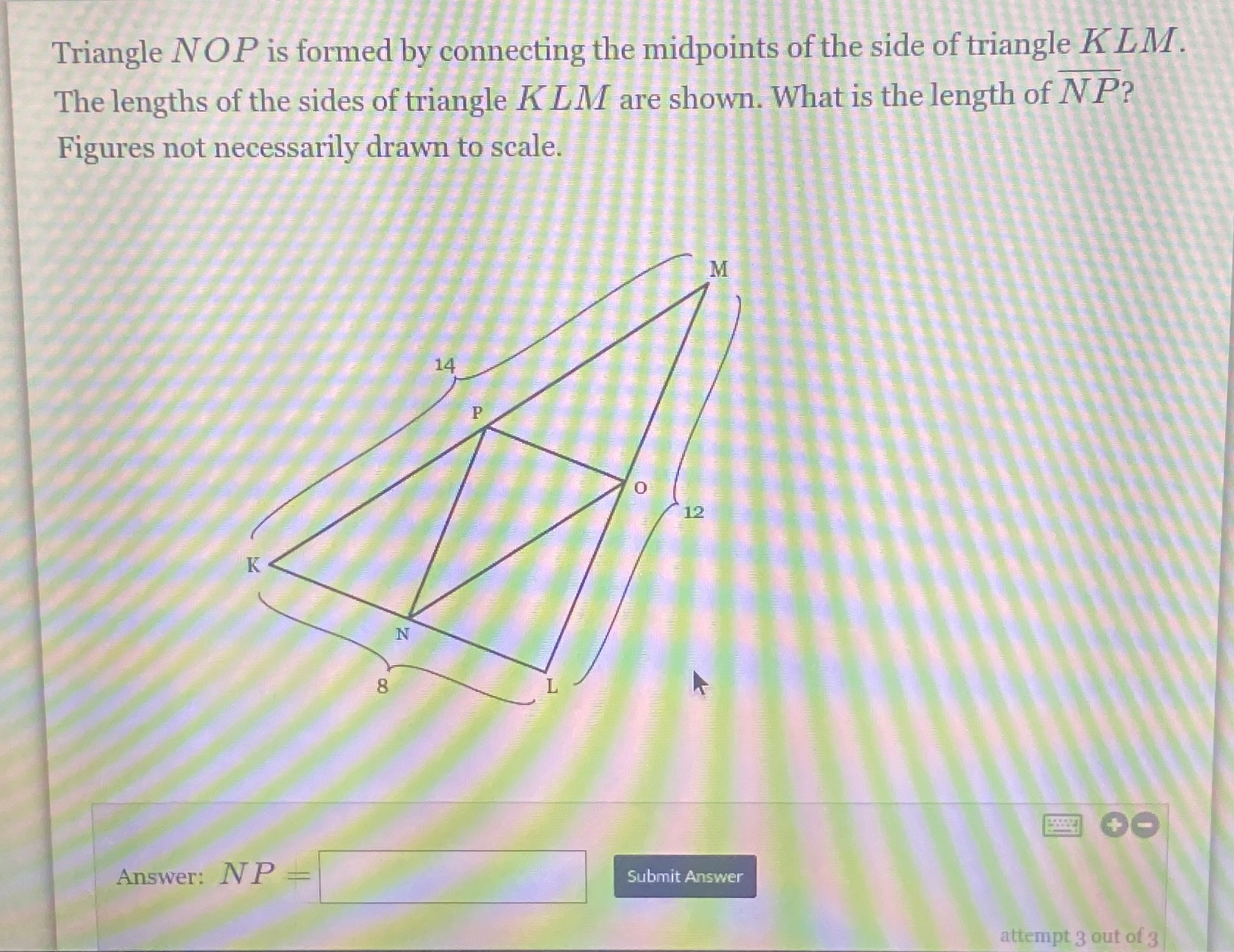 Triangle NOP is formed by connecting the