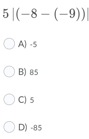 Absolute Value: Evaluate the following