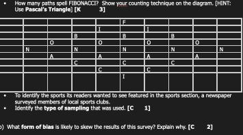 ? How many paths spell FIBONACCI?Show your