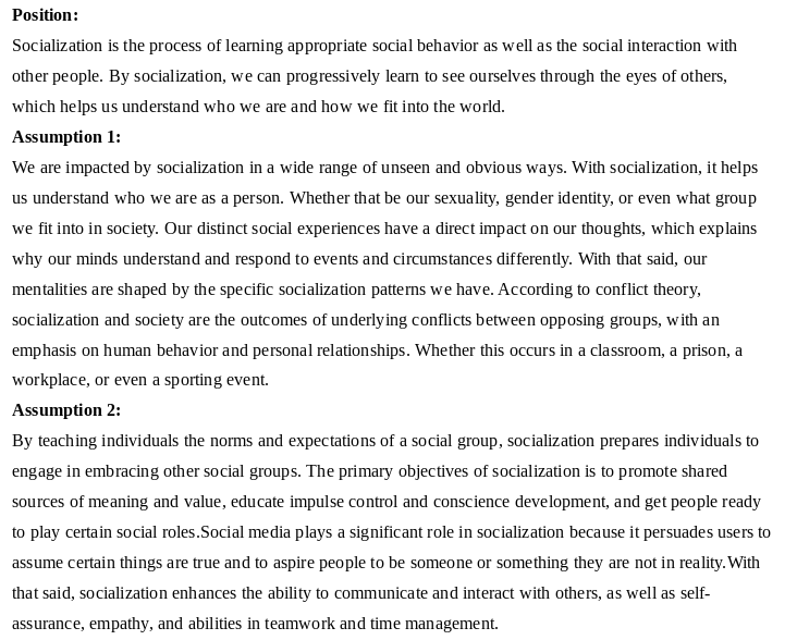 Response to a Classmate (Two Hundred Words):