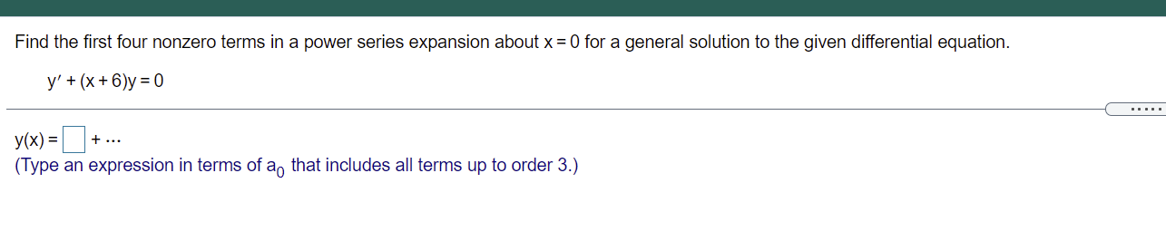 Find the rst four nonzero terms in a power series