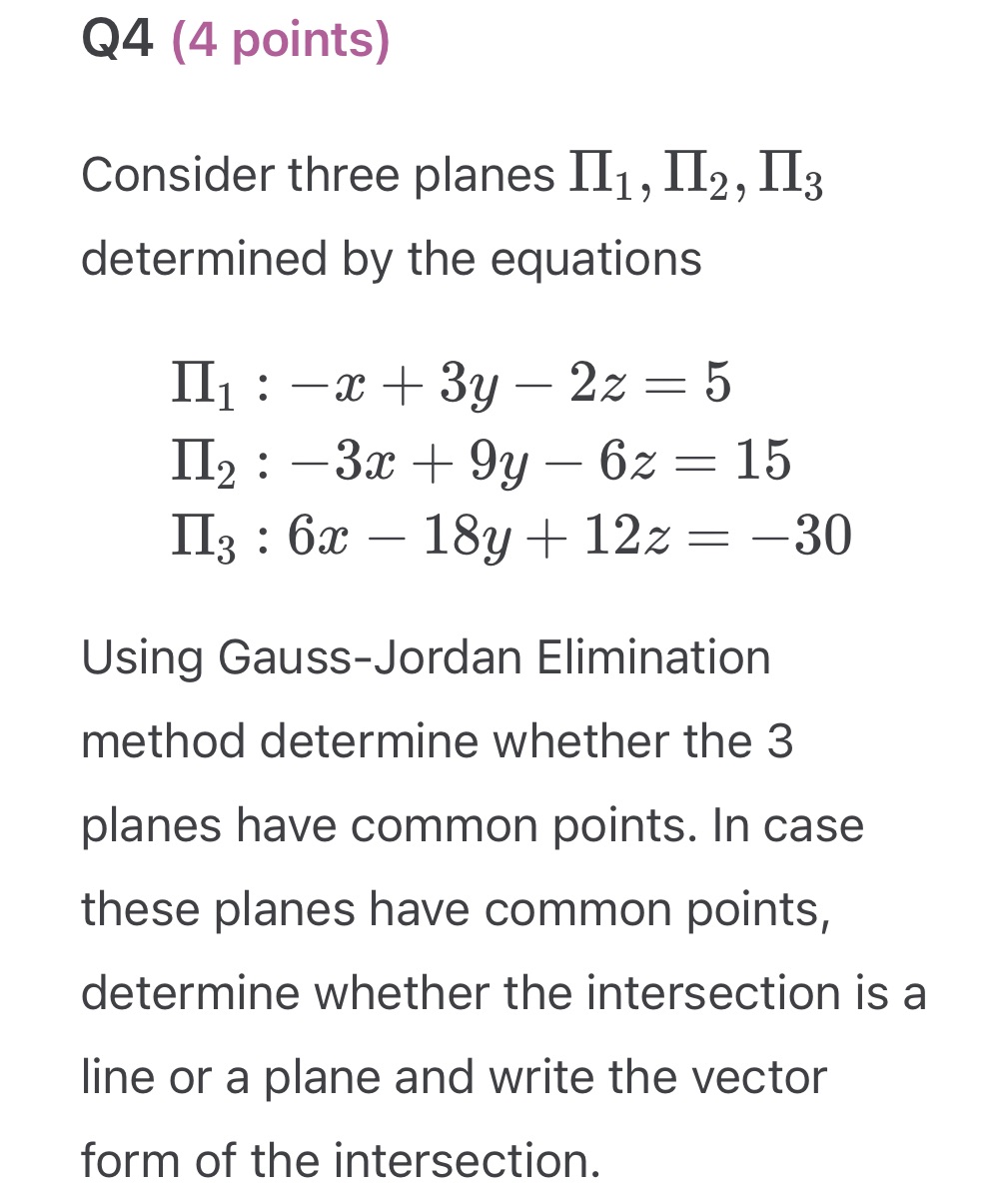 Q4 (4 points) Consider three planes 111,112,113