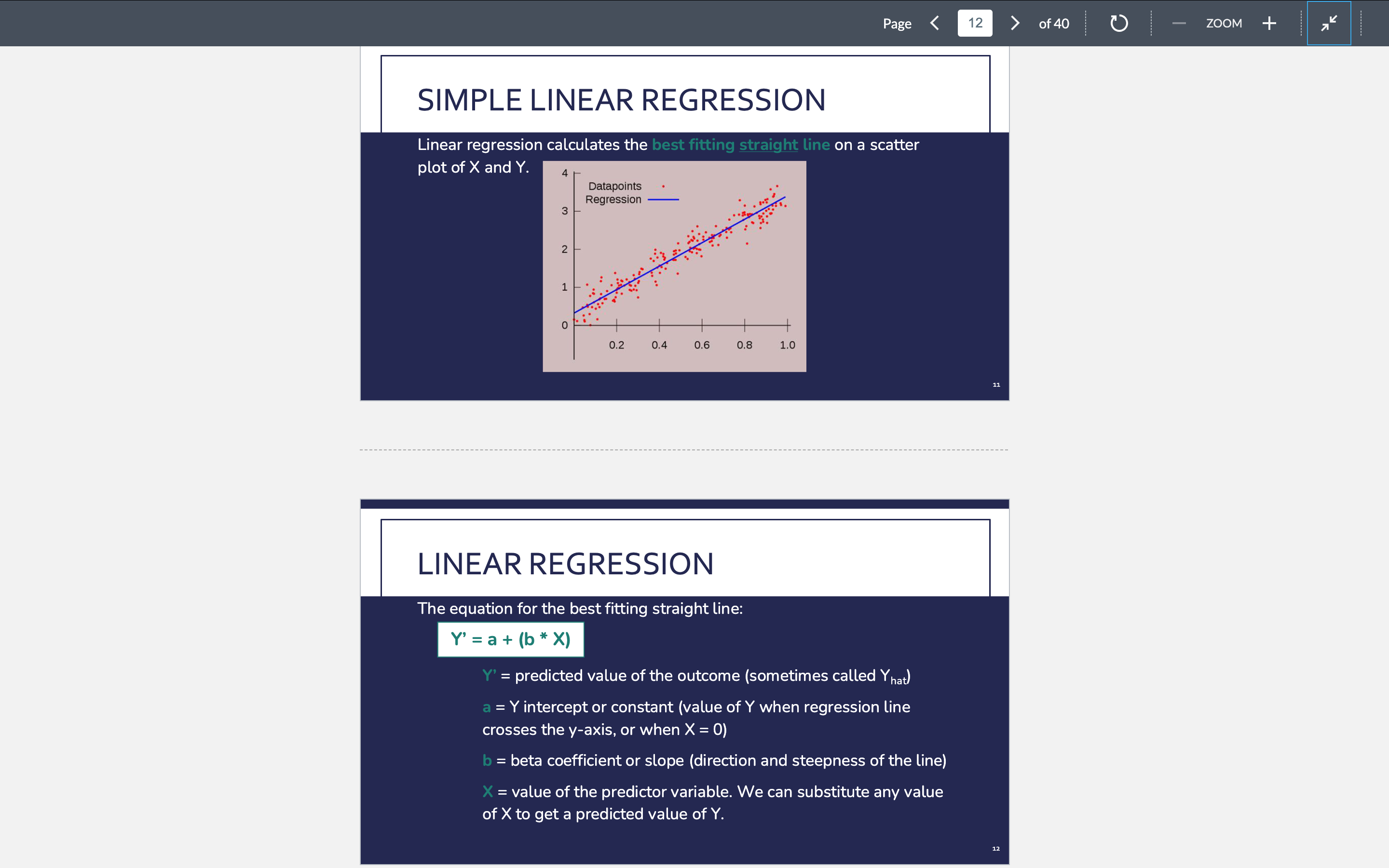 Provide one example of linear regression, related
