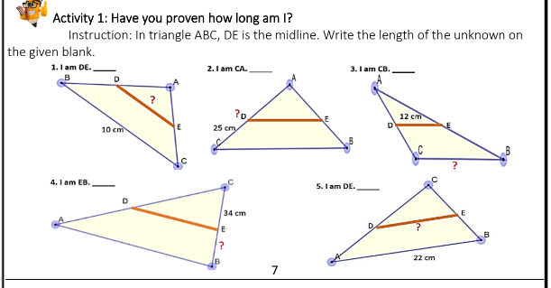 Activity 1: Have you proven how long am I?