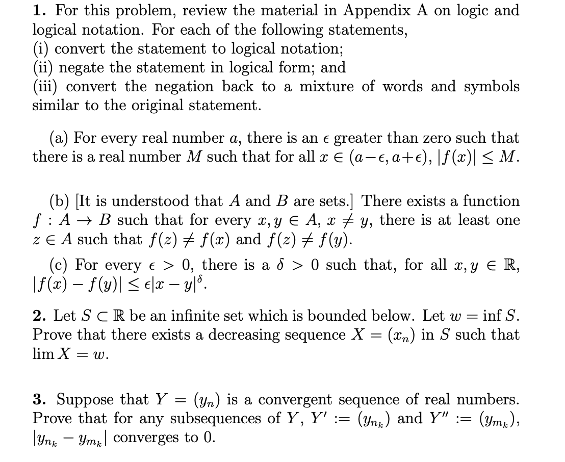 1. For this problem, review the material in