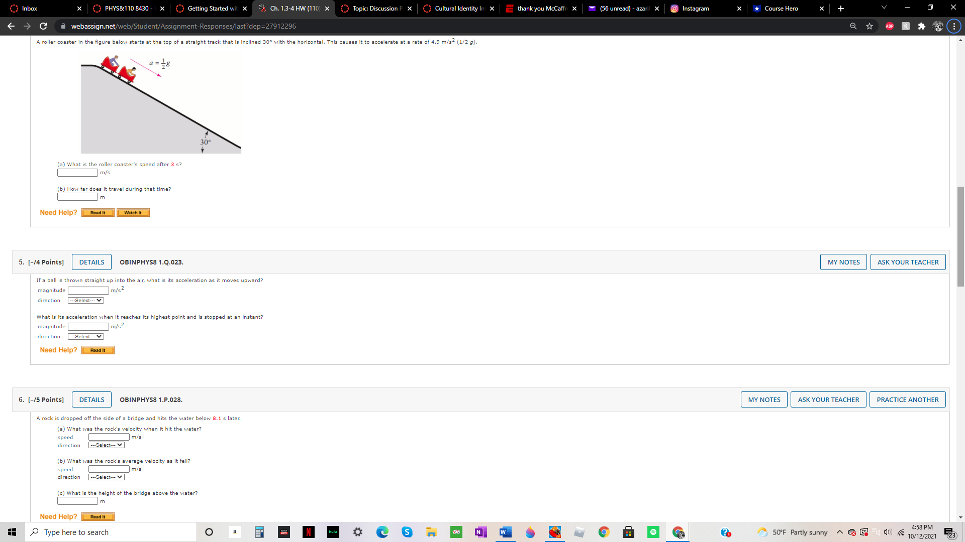 Inbox PHYS&110 8430 - 1 X Getting Started wit X