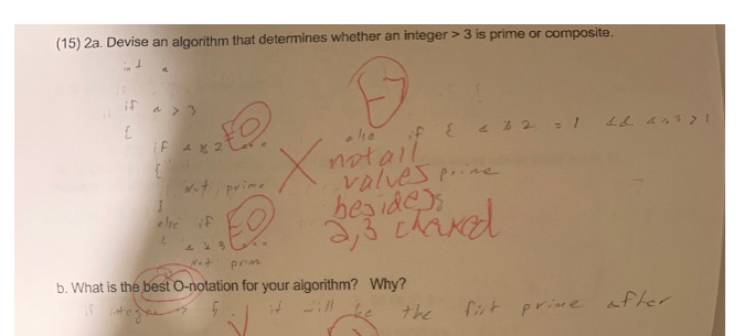 (15) 2a. Devise an algorithm that determines