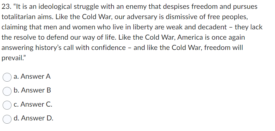 Which of the following "reasons for imposing