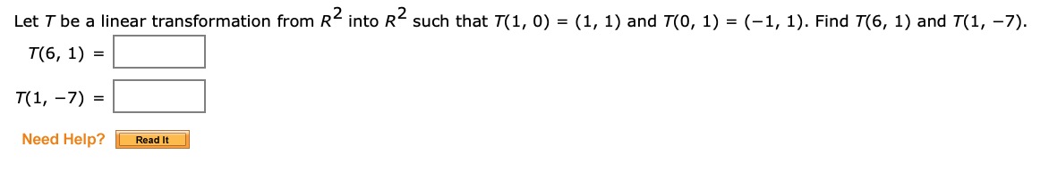 need help with this Let 7 be a linear