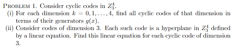 Math Coding Theory question (all info are given