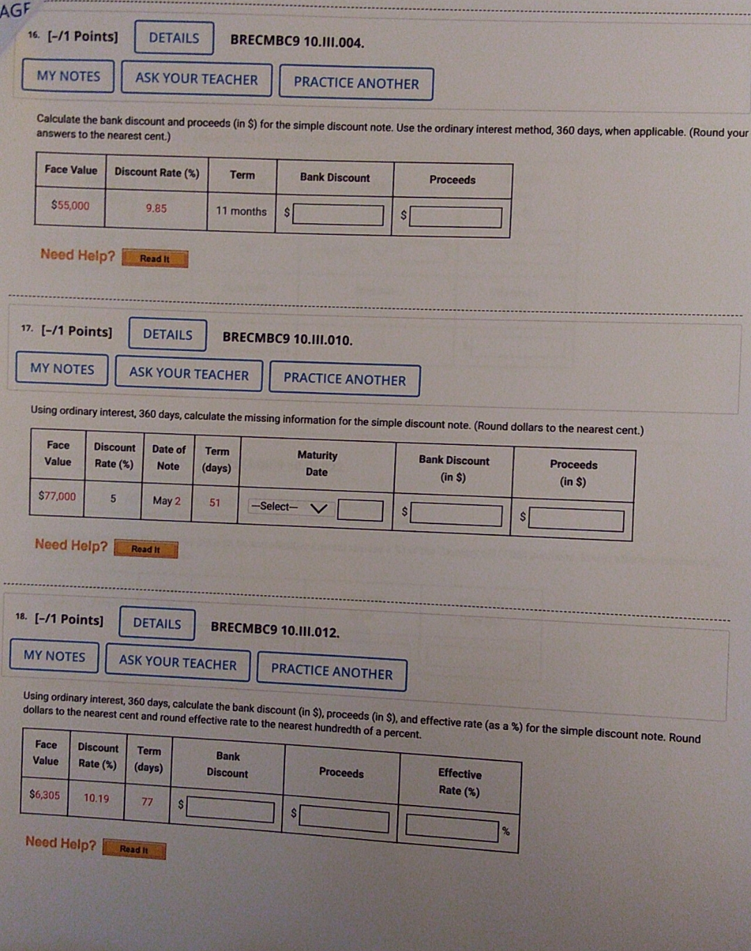 thank you very much AGF 16. [-/1 Points] DETAILS