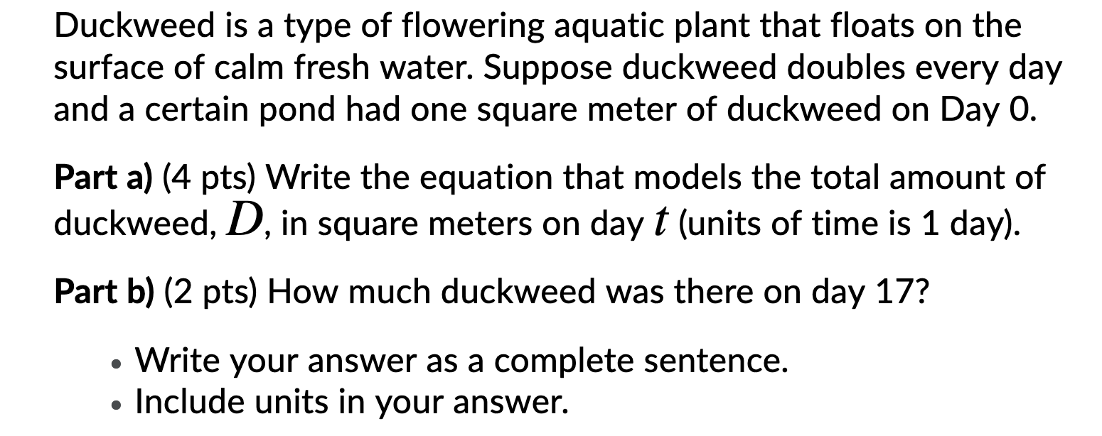 Duckweed is a type of flowering aquatic plant