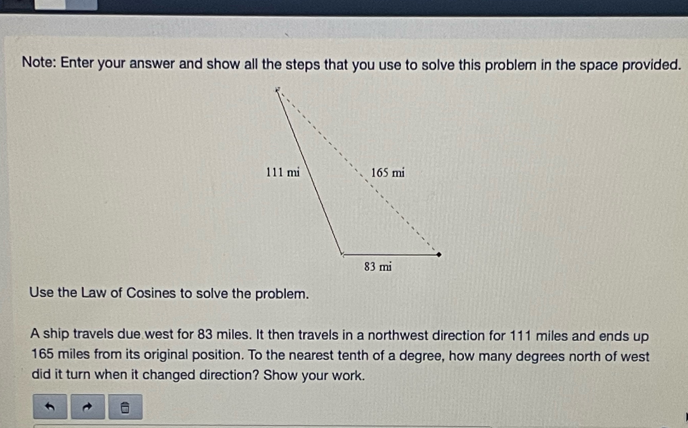 Note: Enter your answer and show all the steps